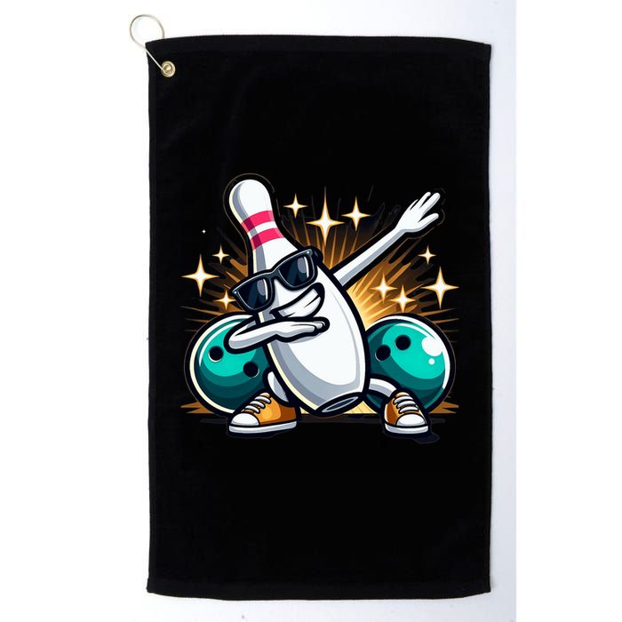 Bowling Pin Dabbing Sunglasses Bowler Player Golf Towel
