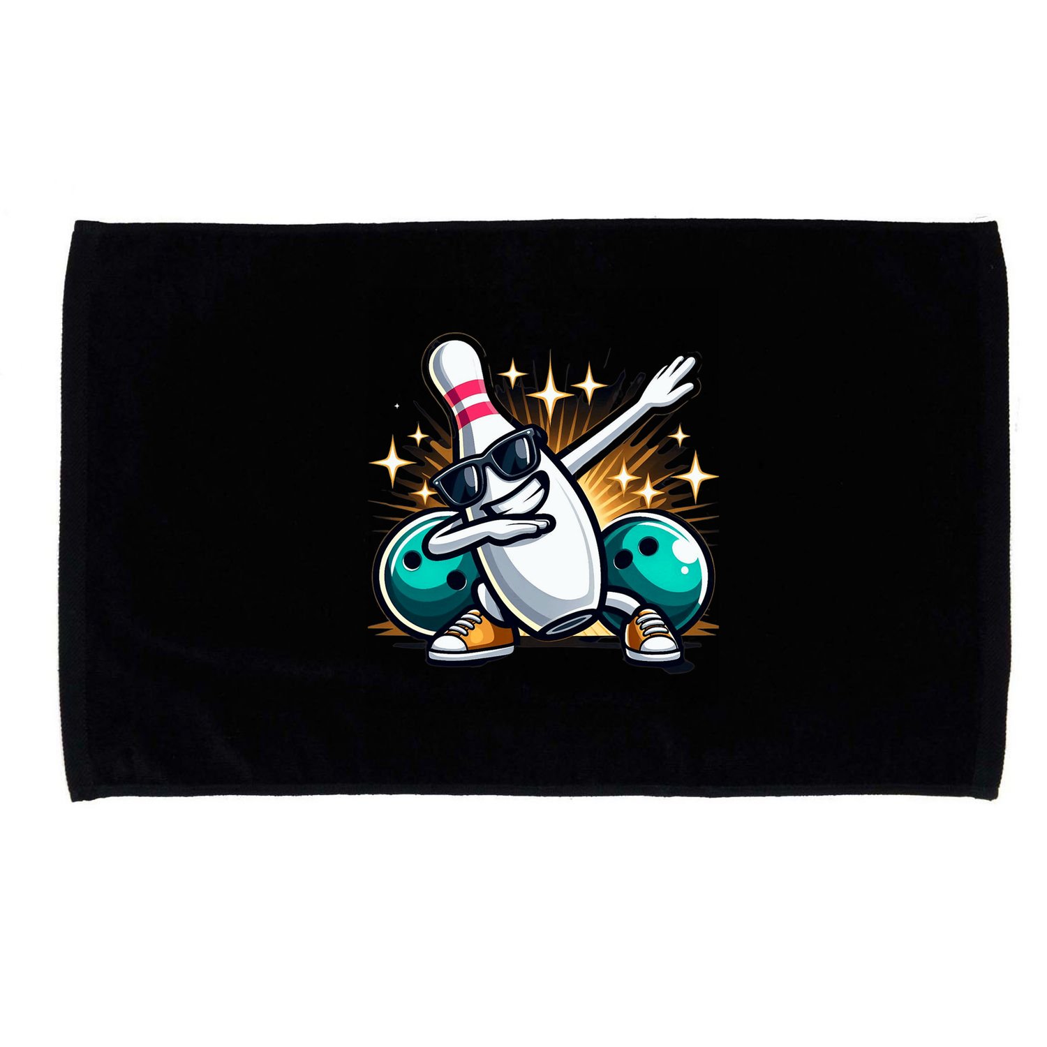 Bowling Pin Dabbing Sunglasses Bowler Player Microfiber Hand Towel