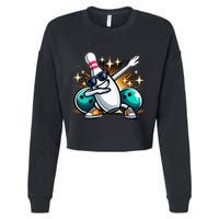 Bowling Pin Dabbing Sunglasses Bowler Player Cropped Pullover Crew