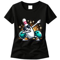 Bowling Pin Dabbing Sunglasses Bowler Player Womens T-Shirt