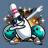 Bowling Pin Dabbing Sunglasses Bowler Player Garment-Dyed Sweatshirt