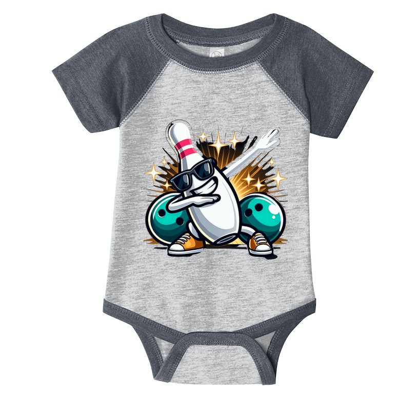 Bowling Pin Dabbing Sunglasses Bowler Player Infant Baby Jersey Bodysuit