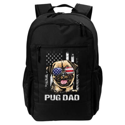 Best Pug Dad Ever American Flag Dog Lover Daily Commute Backpack