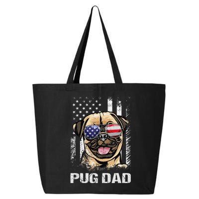 Best Pug Dad Ever American Flag Dog Lover 25L Jumbo Tote