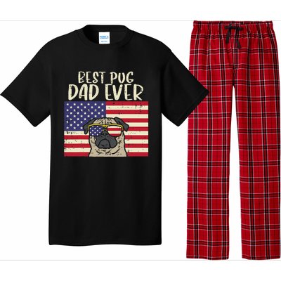 Best Pug Dad Ever US Flag Vintage Patriotic Pet Dog Gift Pajama Set