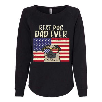 Best Pug Dad Ever US Flag Vintage Patriotic Pet Dog Gift Womens California Wash Sweatshirt