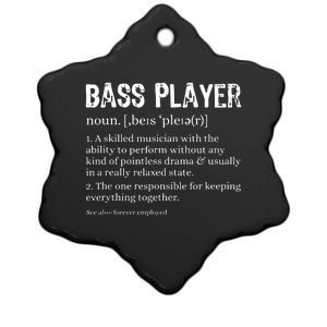 Bass Player Definition Bassist Gift For Musicians Ceramic Star Ornament