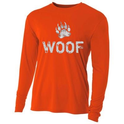 Bear Pride Distressed Bear Paw Woof Gift Cooling Performance Long Sleeve Crew