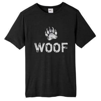 Bear Pride Distressed Bear Paw Woof Gift Tall Fusion ChromaSoft Performance T-Shirt