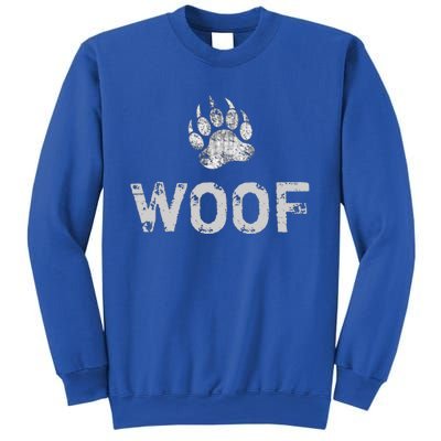 Bear Pride Distressed Bear Paw Woof Gift Sweatshirt