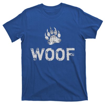 Bear Pride Distressed Bear Paw Woof Gift T-Shirt