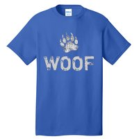 Bear Pride Distressed Bear Paw Woof Gift Tall T-Shirt