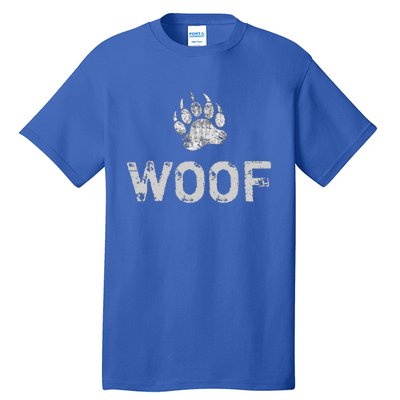 Bear Pride Distressed Bear Paw Woof Gift Tall T-Shirt