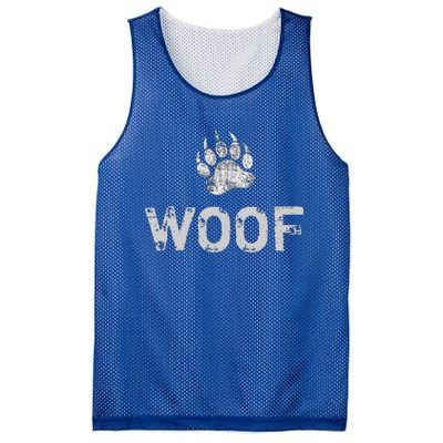 Bear Pride Distressed Bear Paw Woof Gift Mesh Reversible Basketball Jersey Tank