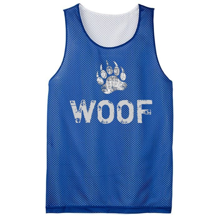 Bear Pride Distressed Bear Paw Woof Gift Mesh Reversible Basketball Jersey Tank