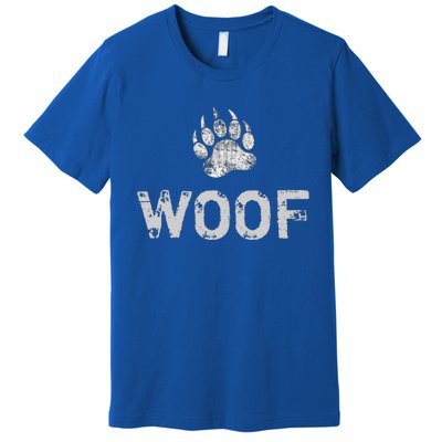 Bear Pride Distressed Bear Paw Woof Gift Premium T-Shirt