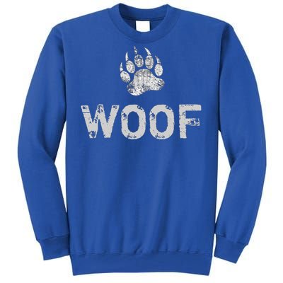 Bear Pride Distressed Bear Paw Woof Gift Tall Sweatshirt