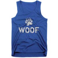 Bear Pride Distressed Bear Paw Woof Gift Tank Top