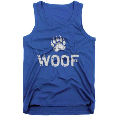 Bear Pride Distressed Bear Paw Woof Gift Tank Top