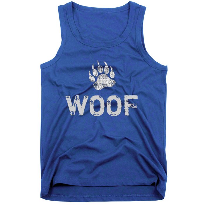 Bear Pride Distressed Bear Paw Woof Gift Tank Top