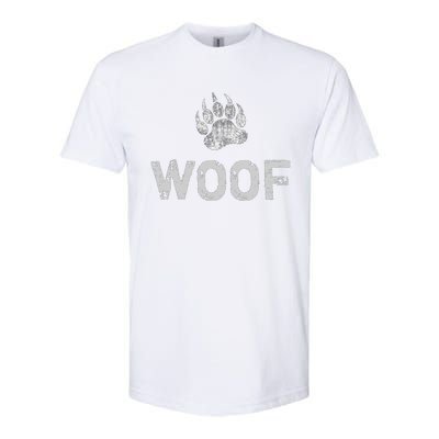 Bear Pride Distressed Bear Paw Woof Gift Softstyle CVC T-Shirt