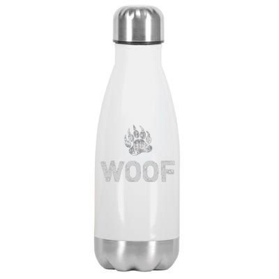 Bear Pride Distressed Bear Paw Woof Gift Stainless Steel Insulated Water Bottle