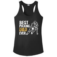 Best Pucking Dad Ever Retro Ice Hockey Coach On Father's Day Ladies PosiCharge Competitor Racerback Tank