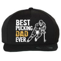 Best Pucking Dad Ever Retro Ice Hockey Coach On Father's Day Wool Snapback Cap