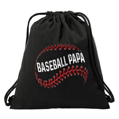 Baseball Papa Dad My Favorite Baseball Player Calls Me Drawstring Bag