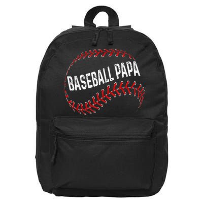 Baseball Papa Dad My Favorite Baseball Player Calls Me 16 in Basic Backpack