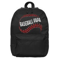 Baseball Papa Dad My Favorite Baseball Player Calls Me 16 in Basic Backpack