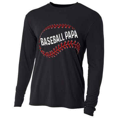 Baseball Papa Dad My Favorite Baseball Player Calls Me Cooling Performance Long Sleeve Crew