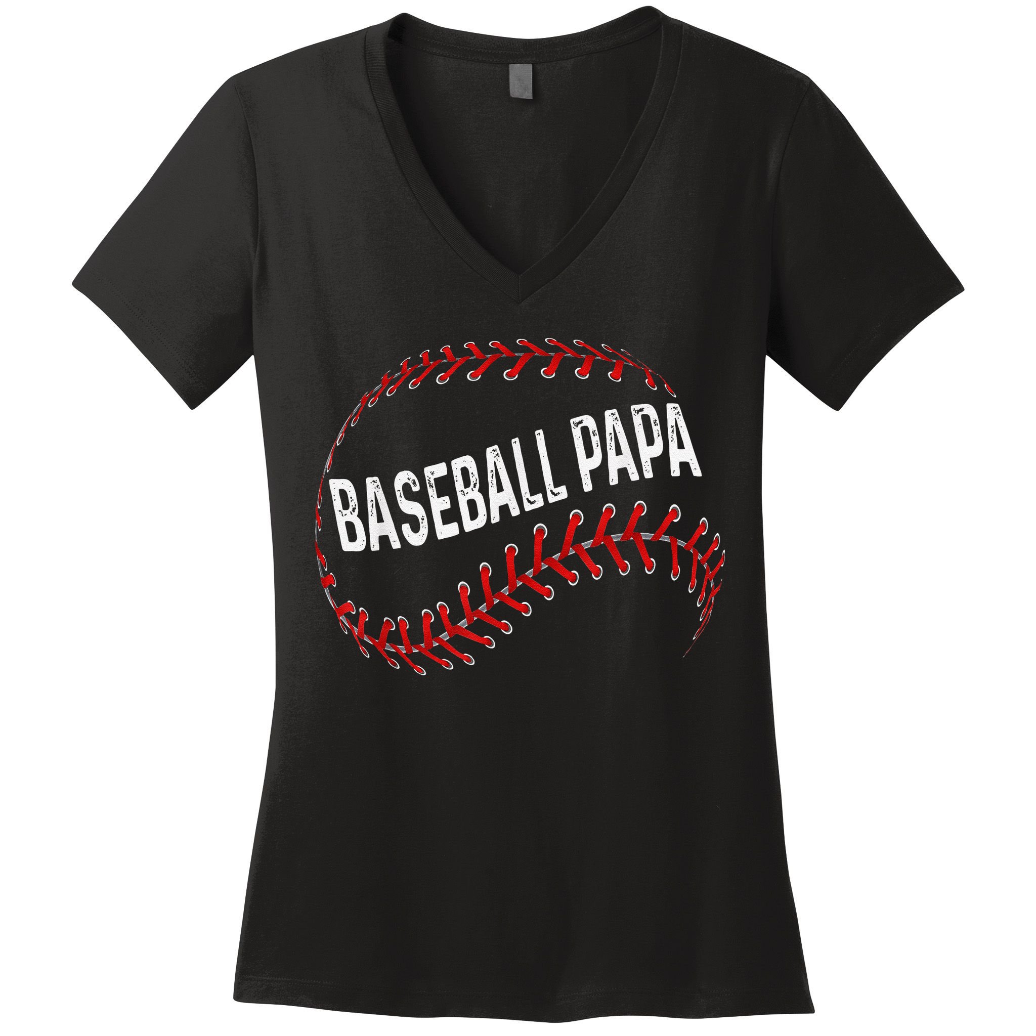 Baseball Papa Dad My Favorite Baseball Player Calls Me Women's V-Neck T-Shirt