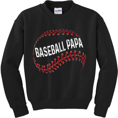 Baseball Papa Dad My Favorite Baseball Player Calls Me Kids Sweatshirt