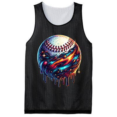 Baseball Planet Drip Baseball Drip Baseball Ice Cream Drip  Mesh Reversible Basketball Jersey Tank