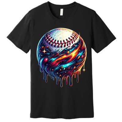 Baseball Planet Drip Baseball Drip Baseball Ice Cream Drip  Premium T-Shirt