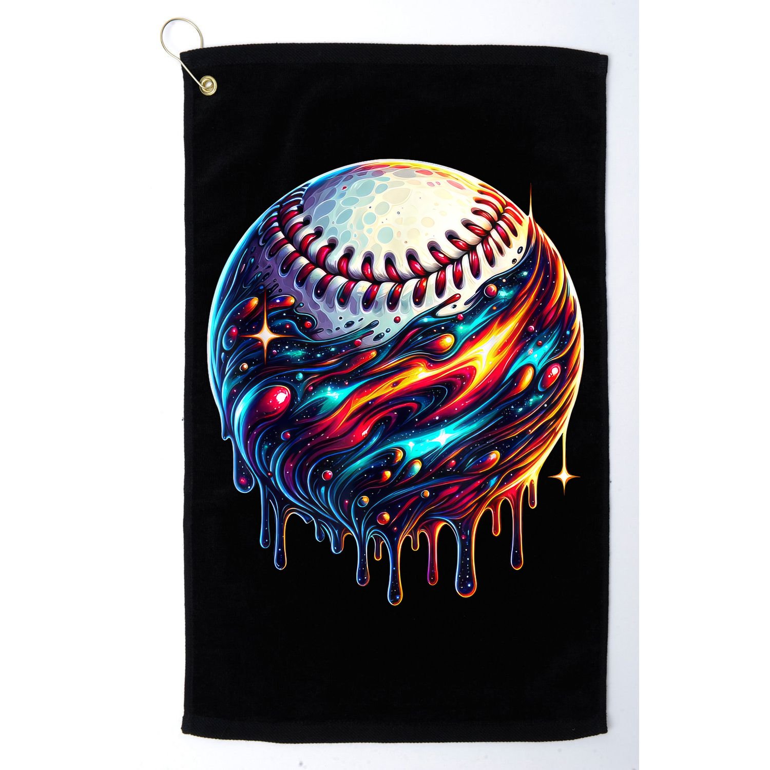 Baseball Planet Drip Baseball Drip Baseball Ice Cream Drip  Golf Towel