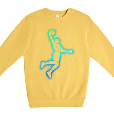 Basketball Player Dunking Basketball Premium Crewneck Sweatshirt