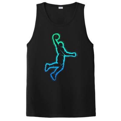 Basketball Player Dunking Basketball PosiCharge Competitor Tank