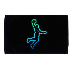 Basketball Player Dunking Basketball Microfiber Hand Towel