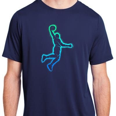 Basketball Player Dunking Basketball Adult ChromaSoft Performance T-Shirt