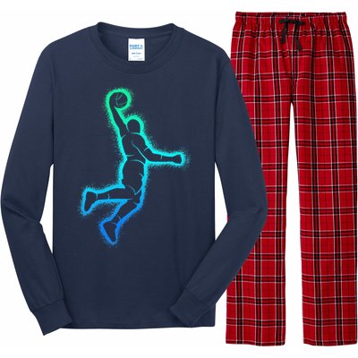 Basketball Player Dunking Basketball Long Sleeve Pajama Set