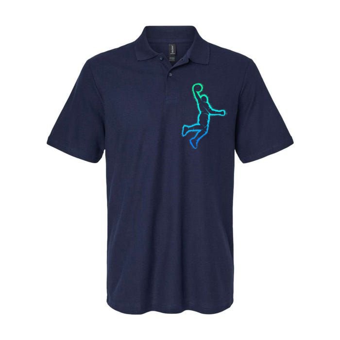 Basketball Player Dunking Basketball Softstyle Adult Sport Polo