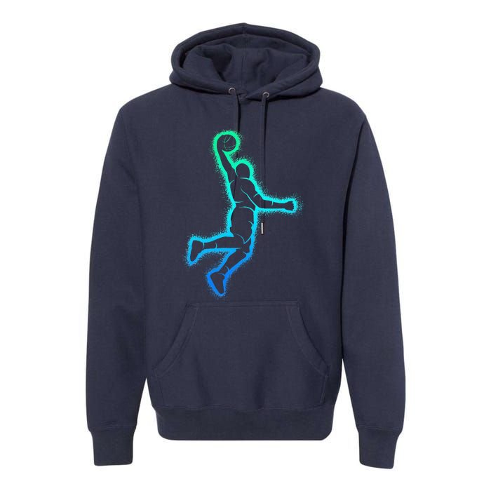 Basketball Player Dunking Basketball Premium Hoodie