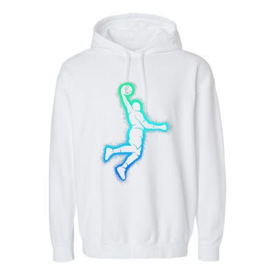 Basketball Player Dunking Basketball Garment-Dyed Fleece Hoodie