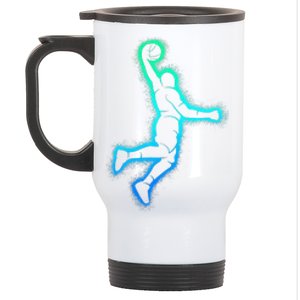 Basketball Player Dunking Basketball Stainless Steel Travel Mug