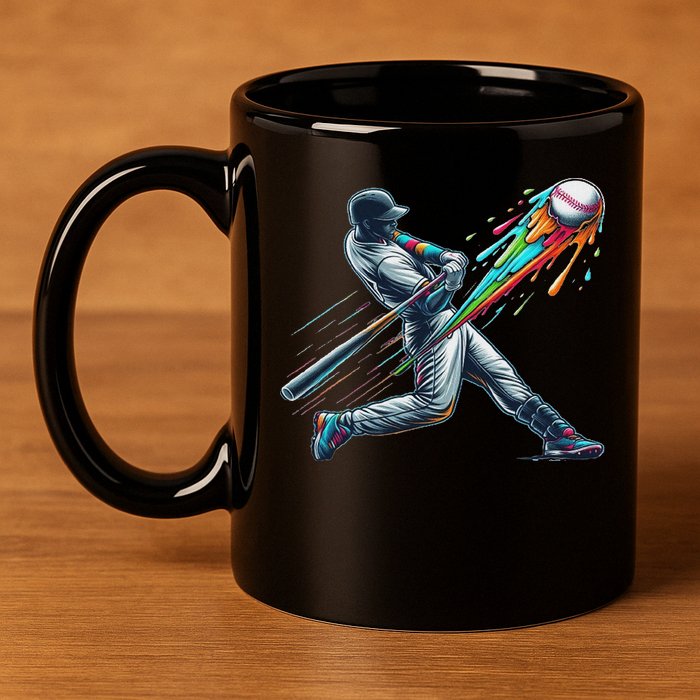 Baseball Player Drip 11oz C Handle Ceramic Mug