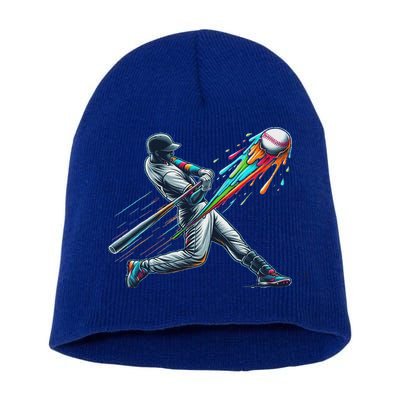Baseball Player Drip Short Acrylic Beanie