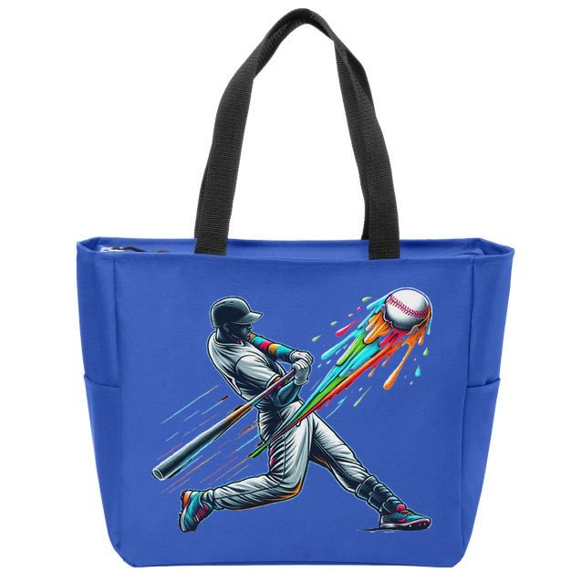 Baseball Player Drip Zip Tote Bag