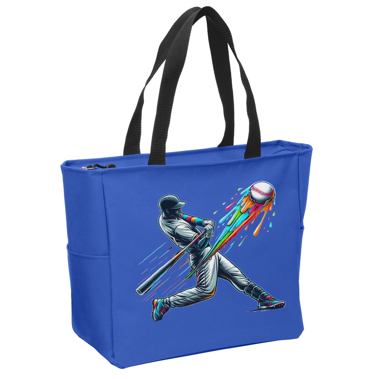 Baseball Player Drip Zip Tote Bag